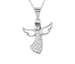 PENDENTIF ANGE EN ARGENT RHODIÉ SERTI DE CUBIQUES ZIRCONIAS