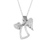 PENDENTIF ANGE/COEUR EN ARGENT RHODIÉ SERTI DE CUBIQUES ZIRCONIAS