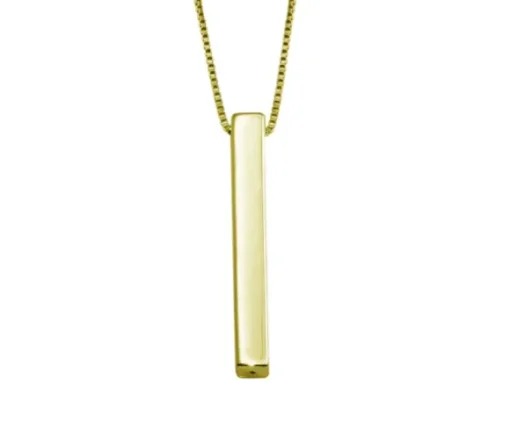 PENDENTIF BAR EN ARGENT RHODIÉ OU PVD OR
