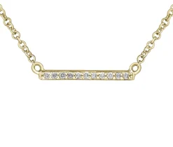 PENDENTIF BAR EN OR 10K SERTI DE DIAMANTS