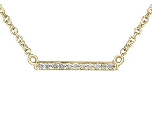 PENDENTIF BAR EN OR 10K SERTI DE DIAMANTS