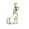 PENDENTIF CHIEN AJOURÉ EN OR SERTI DE CUBIQUES ZIRCONIAS