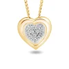 PENDENTIF COEUR À PAVÉ DE DIAMANTS EN OR 10K ET SA CHAINE