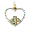 PENDENTIF COEUR AJOURÉ AVEC 4 PETITS COEURS DANS SON CENTRE EN OR SERTI DE CUBIQUES ZIRCONIAS