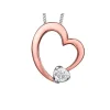 PENDENTIF COEUR AJOURÉ EN OR SERTI DpiUN DIAMANT