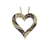 PENDENTIF COEUR AJOURÉ EN OR JAUNE SERTI DE DIAMANTS CHAMPAGNES ET BLANCS