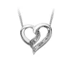PENDENTIF COEUR AJOURÉ EN OR BLANC SERTI DE DIAMANTS