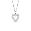 PENDENTIF COEUR AJOURÉ EN ACIER SERTI DE CUBIQUES ZIRCONIAS