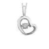 PENDENTIF COEUR AJOURÉ EN OR SERTI DpiUN DIAMANT DANSANT