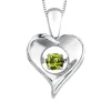 PENDENTIF COEUR EN ARGENT SERTI DpiUNE PIERRE DE NAISSANCE DANSANTE