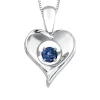 PENDENTIF COEUR EN ARGENT SERTI DpiUNE PIERRE DE NAISSANCE DANSANTE