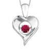 PENDENTIF COEUR EN ARGENT SERTI DpiUNE PIERRE DE NAISSANCE DANSANTE