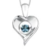 PENDENTIF COEUR EN ARGENT SERTI DpiUNE PIERRE DE NAISSANCE DANSANTE