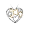 PENDENTIF COEUR EN OR 2 TONS SERTI DE DIAMANTS