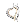 PENDENTIF COEUR EN OR 2 TONS SERTI DE DIAMANTS