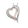 PENDENTIF COEUR EN OR 2 TONS SERTI DE DIAMANTS