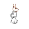 PENDENTIF COEUR EN OR 2 TONS SERTI DE DIAMANTS