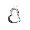 PENDENTIF COEUR EN OR BLANC SERTI DE DIAMANTS NOIRS ET BLANCS