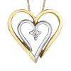 PENDENTIF COEUR EN OR 10K 2 TONS SERTI DpiUN DIAMANT CANADIEN