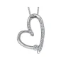 PENDENTIF COEUR EN OR 10K BLANC SERTI DpiUN DIAMANT CANADIEN ET DE DIAMANTS