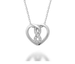 Pendentif coeur infini serti de diamants