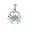 PENDENTIF CRABE EN OR 2 TONS SERTI DpiUN CUBIQUE ZIRCONIA