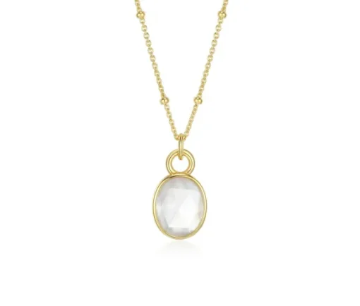 PENDENTIF CRISTAL DOUBLET DE NACRE DE PERLE EN ARGENT/PVD OR