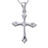 PENDENTIF CROIX EN ARGENT RHODIÉ SERTI DE CUBIQUES ZIRCONIAS