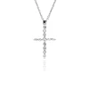 PENDENTIF CROIX EN ARGENT RHODIE SERTI DE CUBIQUES ZIRCONIAS