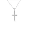 PENDENTIF CROIX EN ARGENT RHODIÉ SERTI DE CUBIQUES ZIRCONIAS