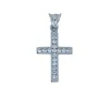 PENDENTIF CROIX EN OR BLANC SERTIE DE CUBIQUES ZIRCONIAS