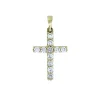 PENDENTIF CROIX EN OR 10K SERTI DE CUBIQUES ZIRCONIAS