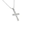PENDENTIF CROIX/COEUR EN ARGENT RHODIÉ SERTI DE CUBIQUES ZIRCONIAS