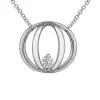 PENDENTIF DIAMANT EN CAGE EN OR BLANC SERTI DpiUN DIAMANT CANADIEN