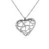 PENDENTIF DOUBLE COEUR AJOURÉ EN ARGENT RHODIÉ TAILLÉ DIAMANT