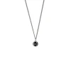 PENDENTIF EN ACIER SERTI DpiUNE BILLE DpiONYX ET DE CRISTAUX