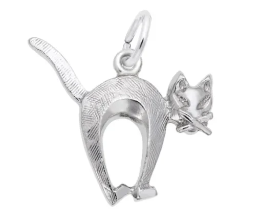 PENDENTIF EN ARGENT CHAT DpiHALLOWEEN