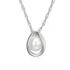 PENDENTIF EN ARGENT RHODIÉ SERTI DpiUNE PERLE DpiEAU DOUCE