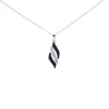 PENDENTIF EN ARGENT RHODIÉ SERTI DE CUBIQUES ZIRCONIAS NOIRS ET BLANCS