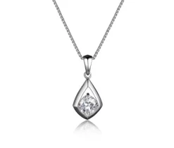 PENDENTIF EN ARGENT RHODIÉ SERTI DpiUN CUBIQUE ZIRCONIA