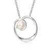 PENDENTIF EN ARGENT RHODIÉ SERTI DpiUNE PERLE DpiEAU DOUCE