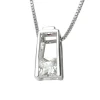 PENDENTIF EN ARGENT RHODIÉ SERTI DpiUN CUBIQUE ZIRCONIA PRINCESSE