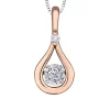 PENDENTIF EN OR 2 TONS ROSE SERTI DE DIAMANTS