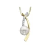 PENDENTIF EN OR 2 TONS SERTI DpiUNE PERLE DE CULTURE ET DE DIAMANTS