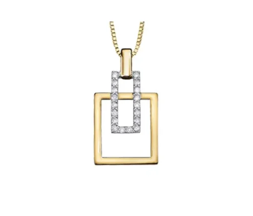 PENDENTIF EN OR 2 TONS SERTI DE DIAMANTS