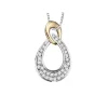 PENDENTIF EN OR 2 TONS SERTI DE DIAMANTS