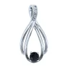 PENDENTIF EN OR BLANC SERTI DpiUN DIAMANT NOIR DE DIAMANTS