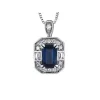 PENDENTIF EN OR BLANC SERTI DpiUN SAPHIR BLEU DE SAPHIRS BLANCS ET DE DIAMANTS
