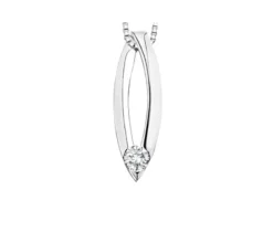 PENDENTIF EN OR BLANC SERTI DpiUN DIAMANT