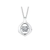 PENDENTIF EN OR BLANC SERTI DpiUN DIAMANT DANSANT